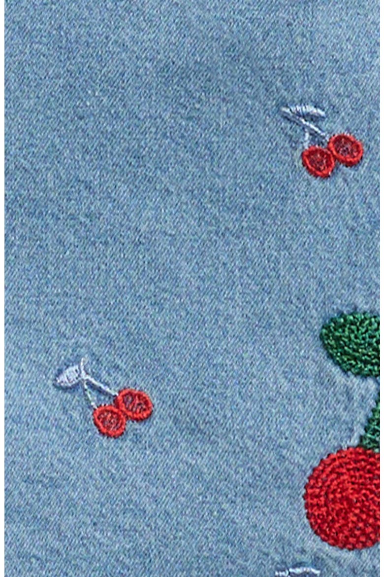 Kids' Cherry Embroidered Jean Shorts, Alternate, color, BLUE