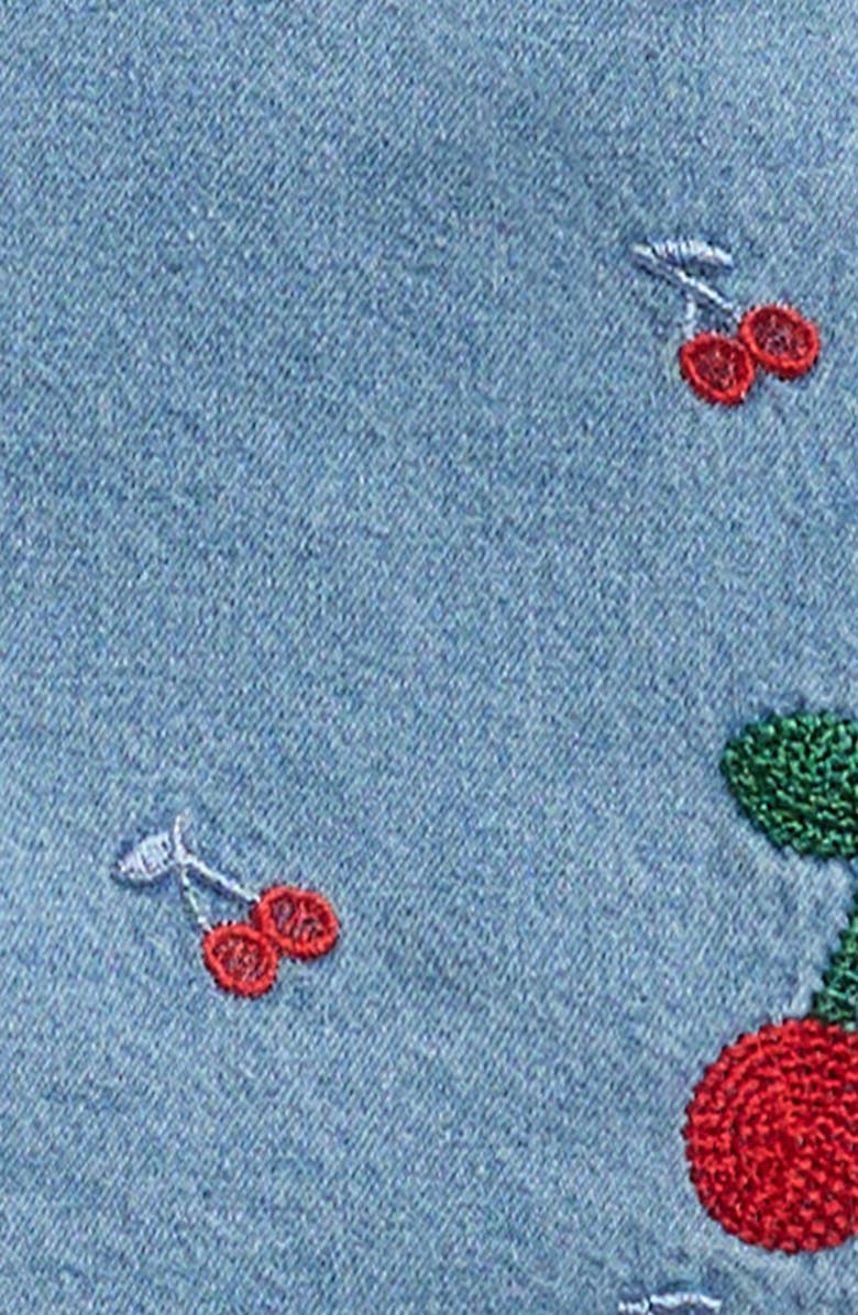 Truly Me Kids' Cherry Embroidered Jean Shorts, Alternate, color, Blue