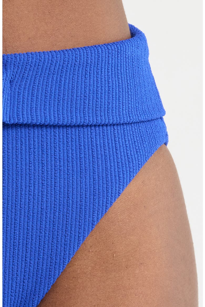 Rib High Waist Bikini Bottoms, Alternate, color, LUMINOUS BLUE
