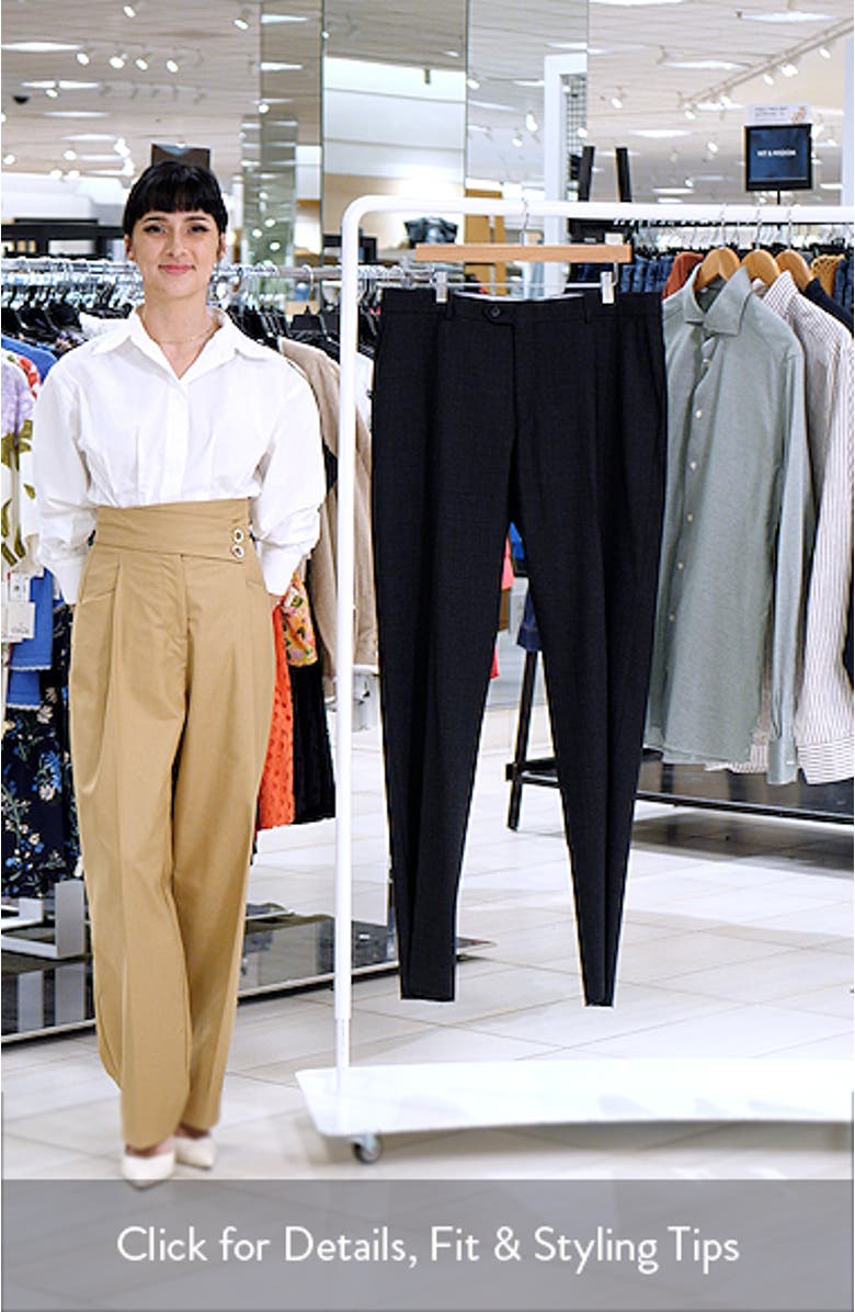 Saxony Thatch Weave Wool Blend Dress Pants, sales video thumbnail