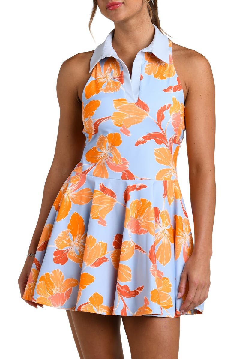 La Blanca Outline Floral Tennis Dress, Alternate, color, Drift