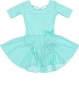 Leveret Girls Short Sleeve Skirted Leotard