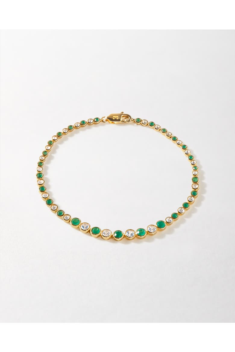Serena Green & White Tennis Bracelet, Main, color, Green and White