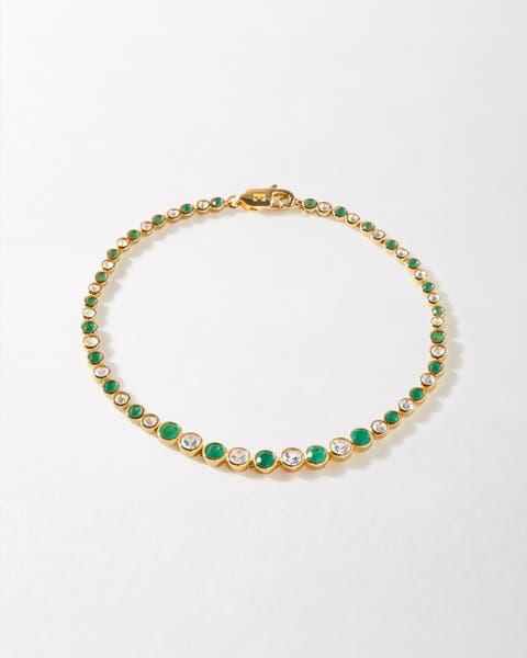 Serena Green & White Tennis Bracelet