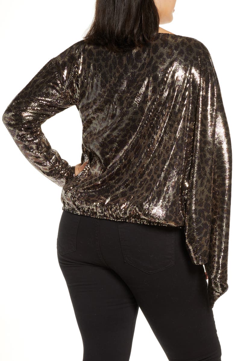Coldesina Jenny Sequin Leopard Print Convertible Top, Alternate, color, 