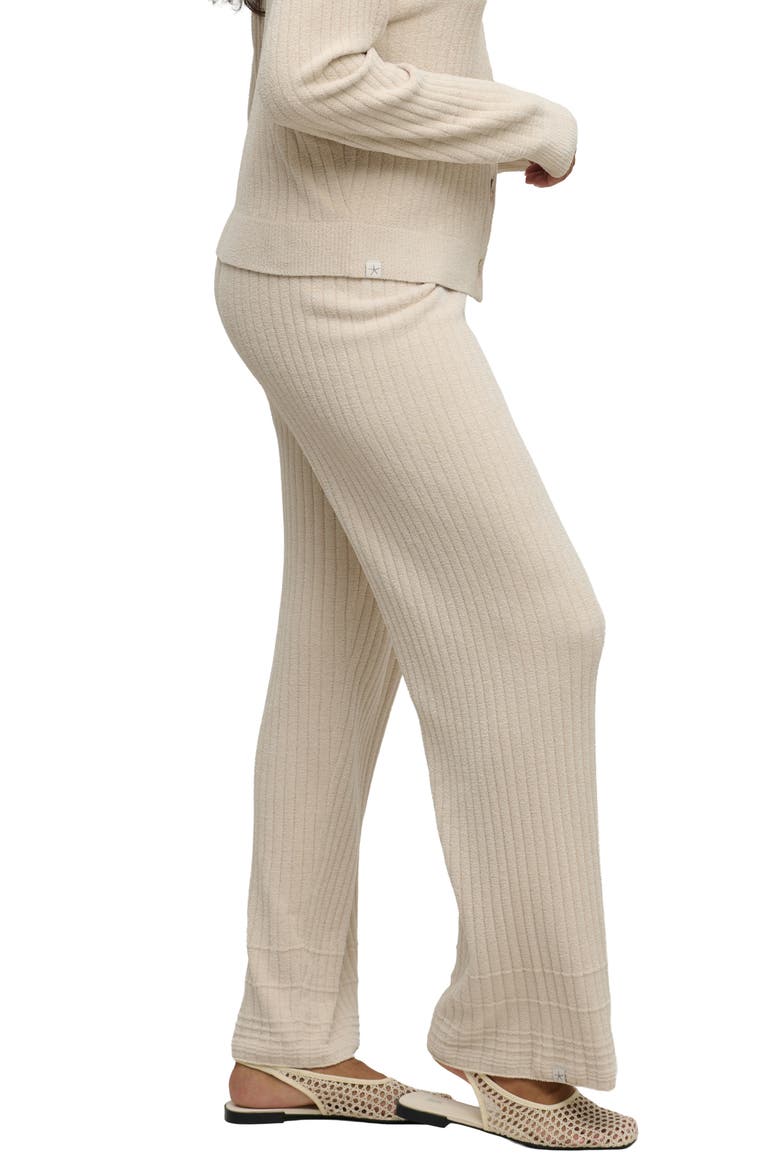 CozyChic® Ultra Lite® Textured Hem Ribbed Pants, Alternate, color, STONE