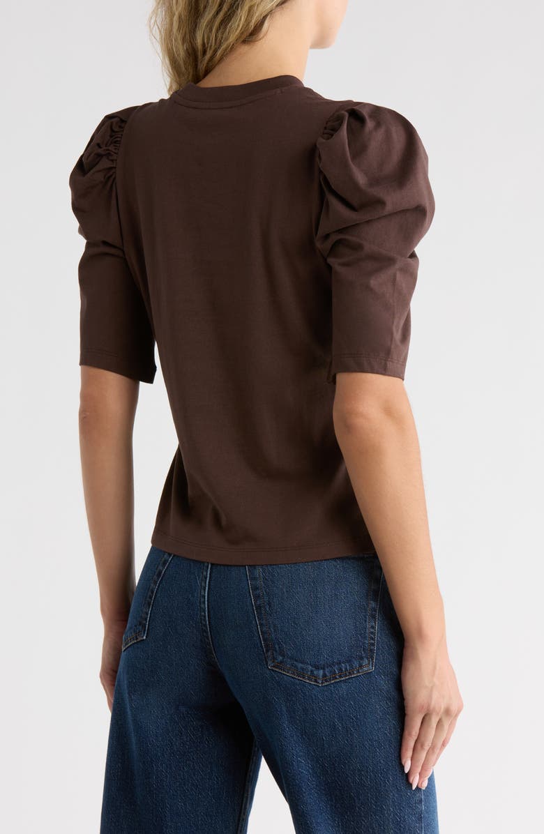 FRAME Puff Sleeve Jersey T-Shirt, Alternate, color, Chocolate Brown