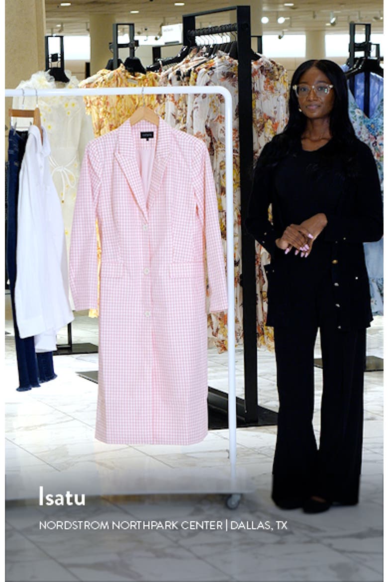 Check Peaked Lapel Longline Jacket video