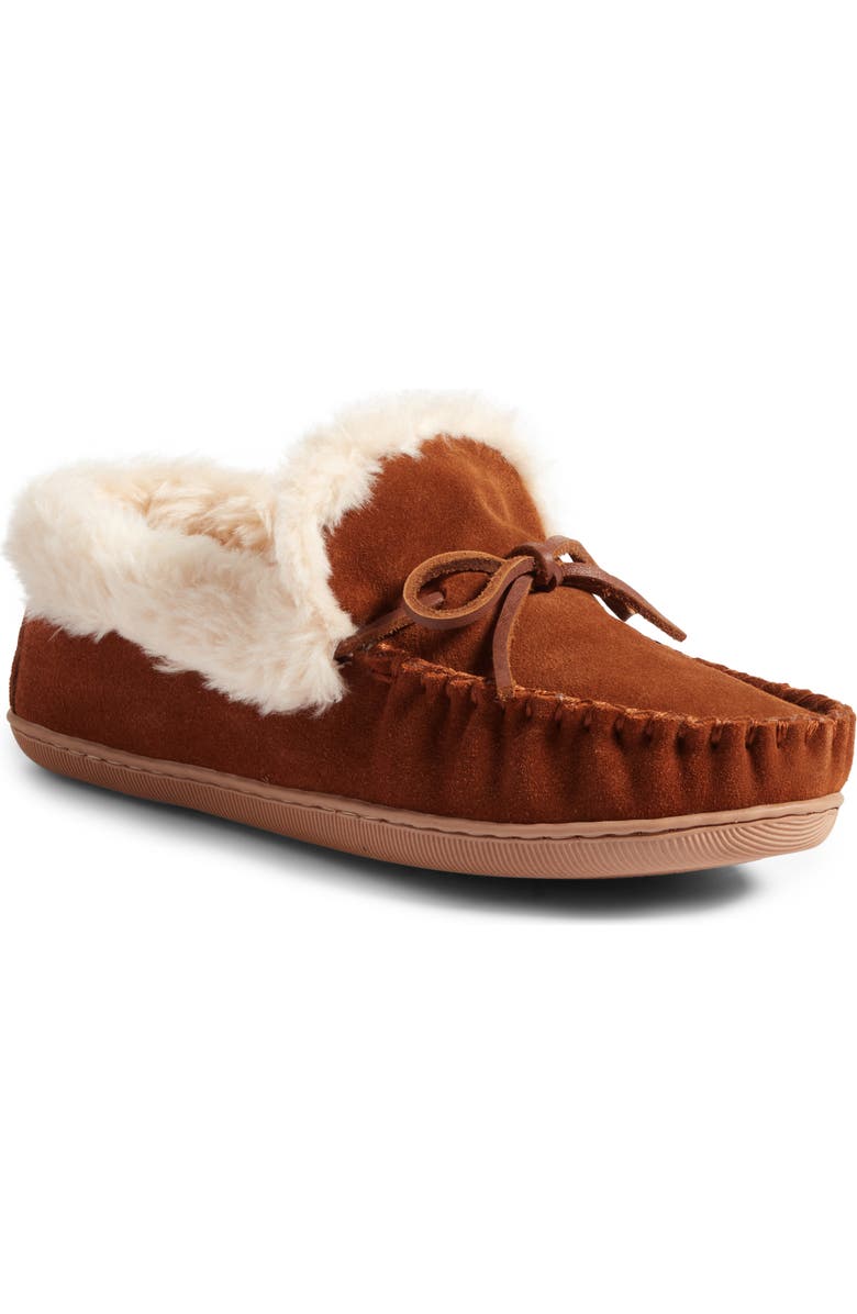 J.Crew Lodge Faux Shearling Moc Slipper, Main, color,