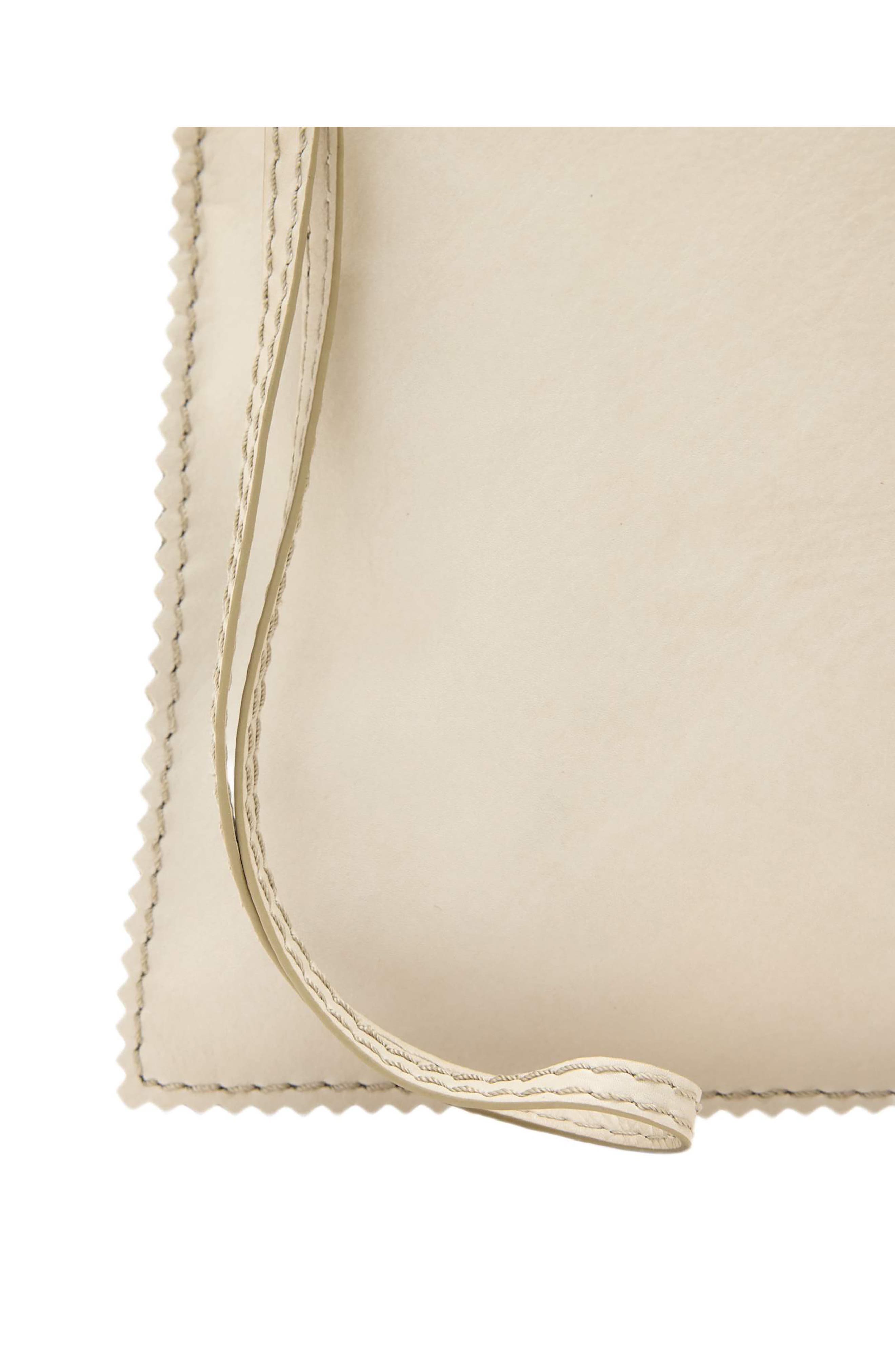 Siloh Large Leather Pouch, Alternate, color, ANTIQUE WHITE