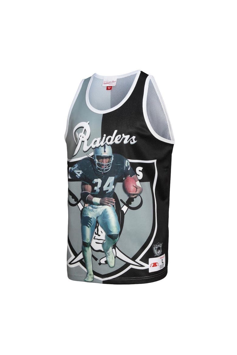 Men's Mitchell & Ness Bo Jackson Black/Silver Las Vegas Raiders Retired Player Graphic Tank Top, Alternate, color, Black