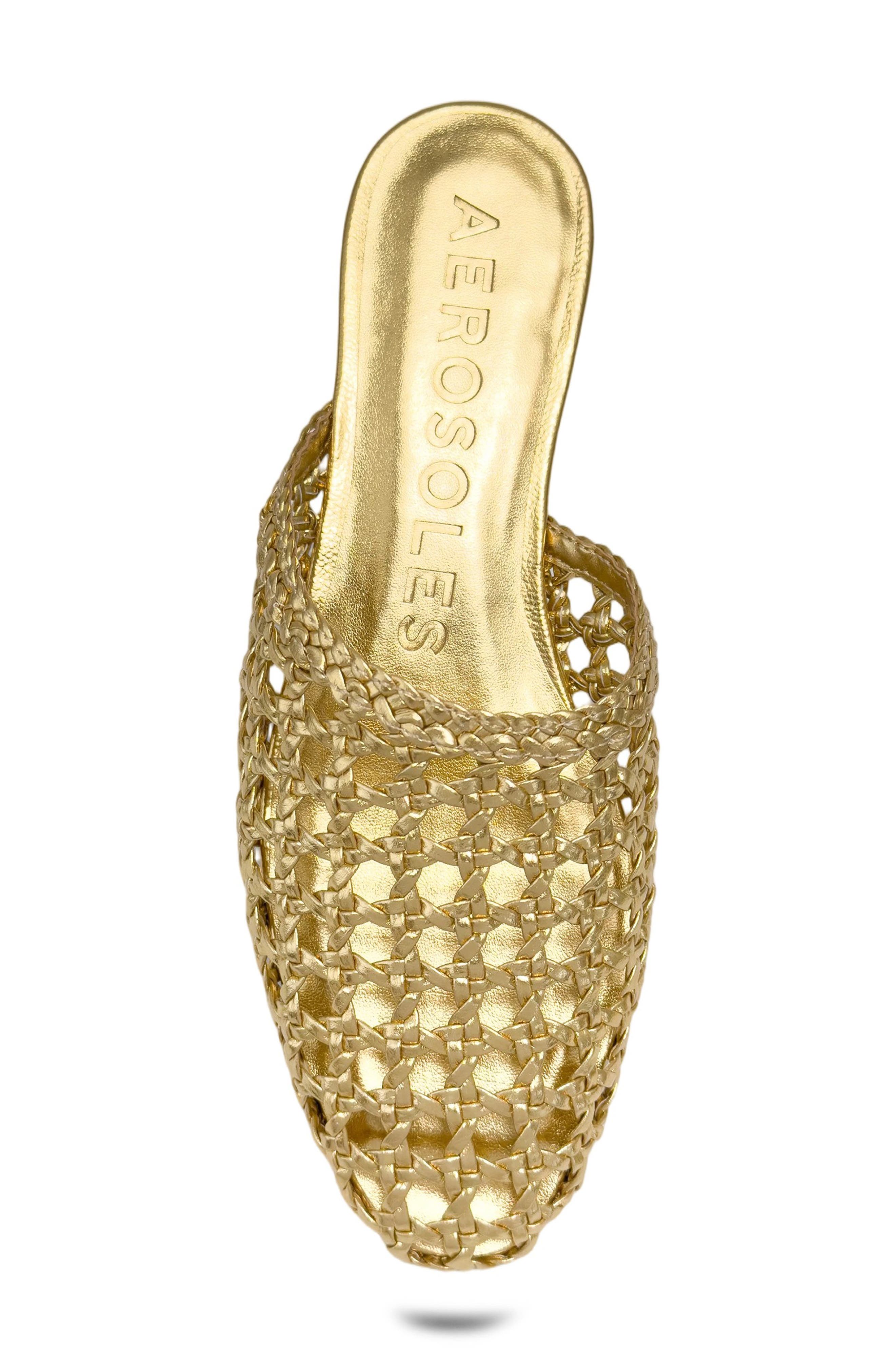 Assia Woven Mule, Alternate, color, GOLD OPEN WOVEN