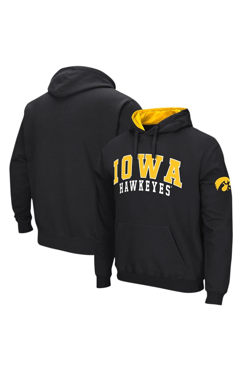 COLOSSEUM Men's Colosseum Black Iowa Hawkeyes Double Arch Pullover Hoodie, Alternate, color, Black