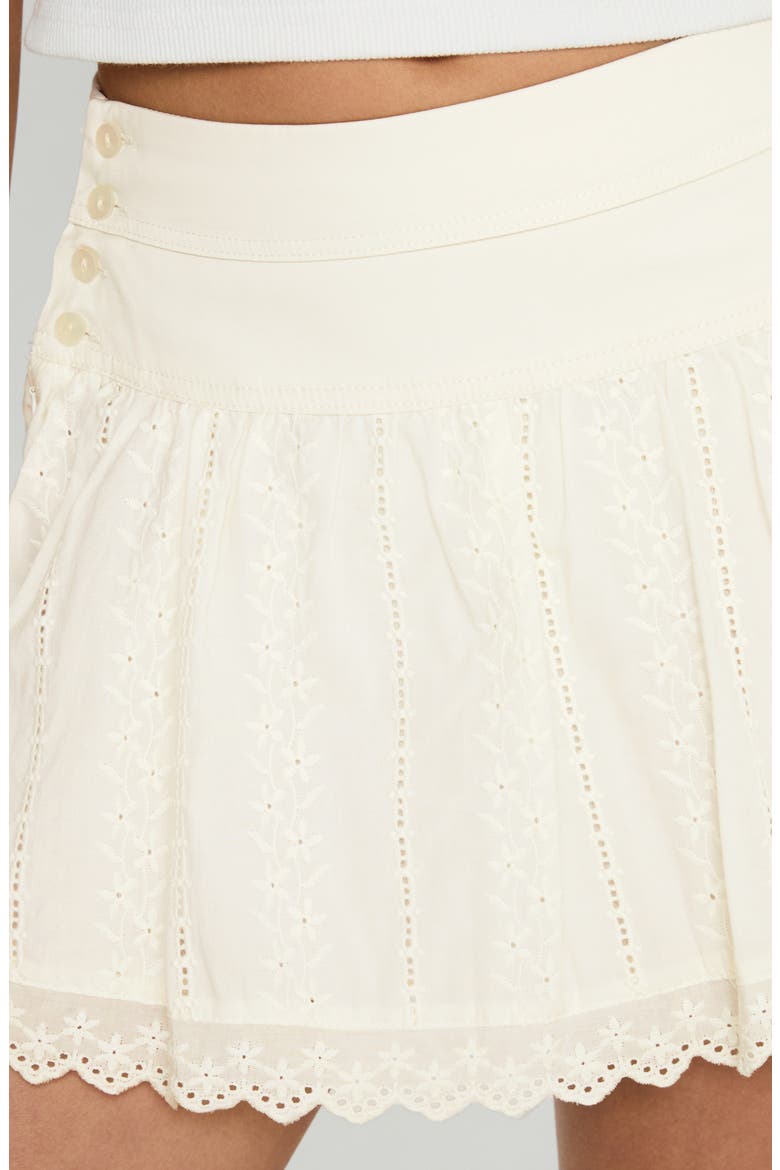 Fairylike Broderie Miniskirt, Alternate, color, IVORY