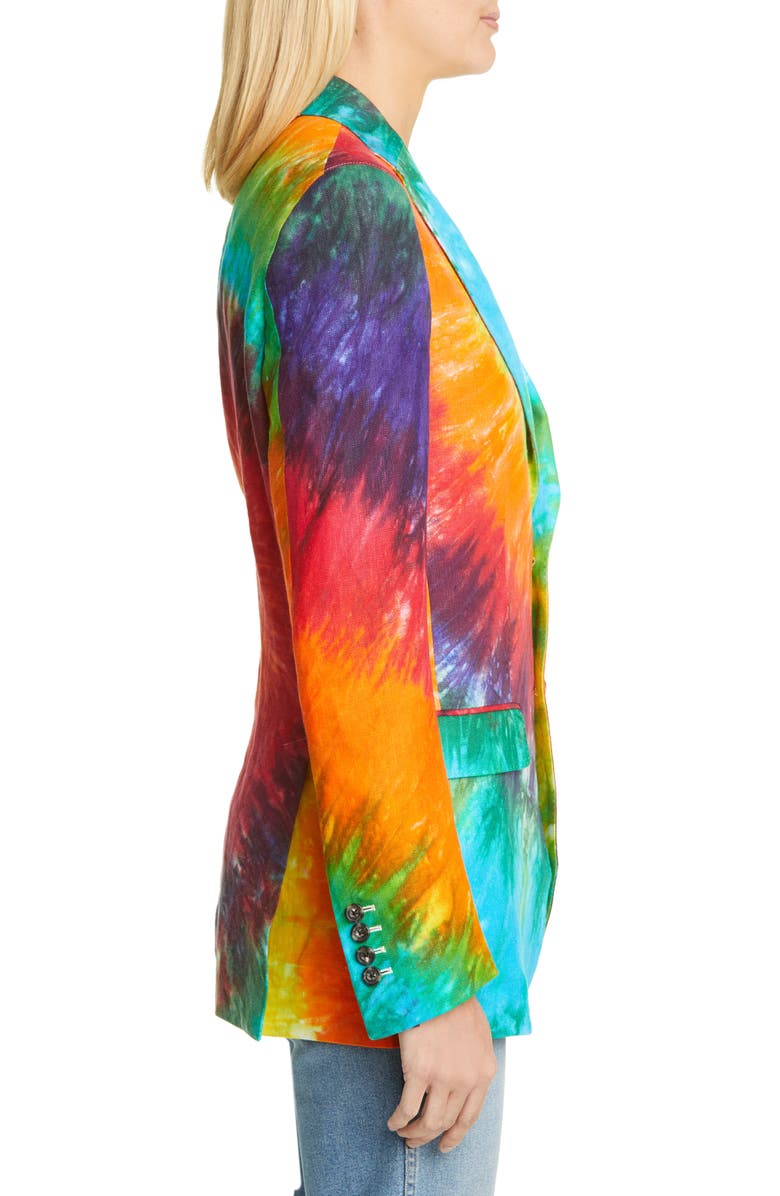 R13 Tie Dye Linen Boyfriend Blazer, Alternate, color, 