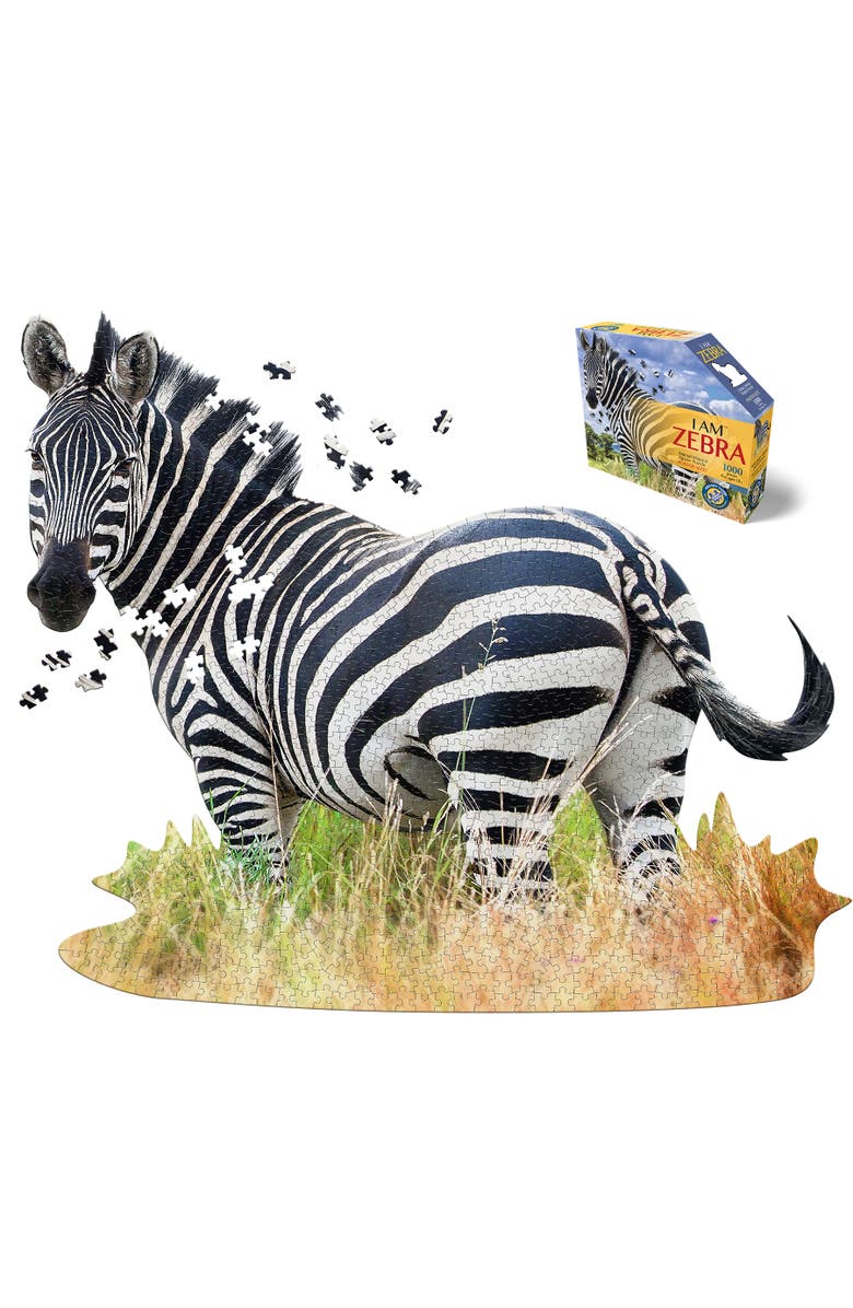 Madd Capp I Am Zebra 1000 Piece Animal Shaped Jigsaw Puzzle, Alternate, color, Multicolored
