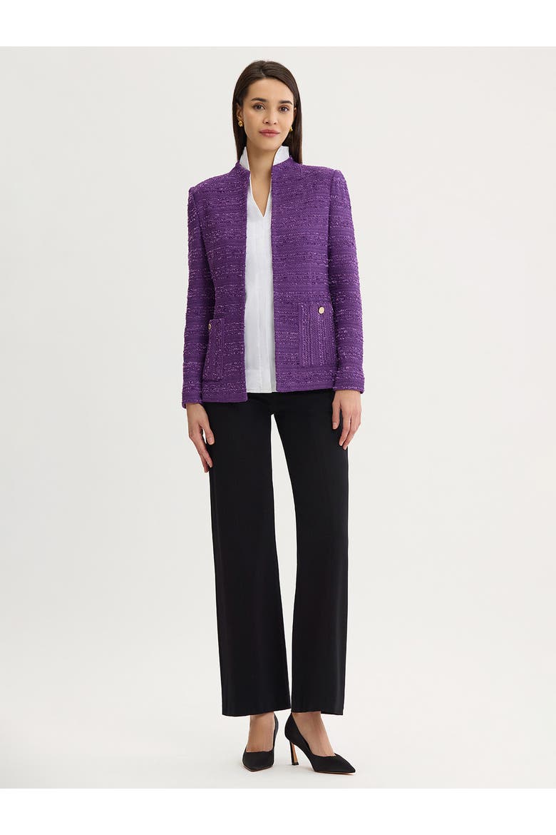 Tailored Tonal Ribbon Knit Jacket, Alternate, color, Fresh Purple
