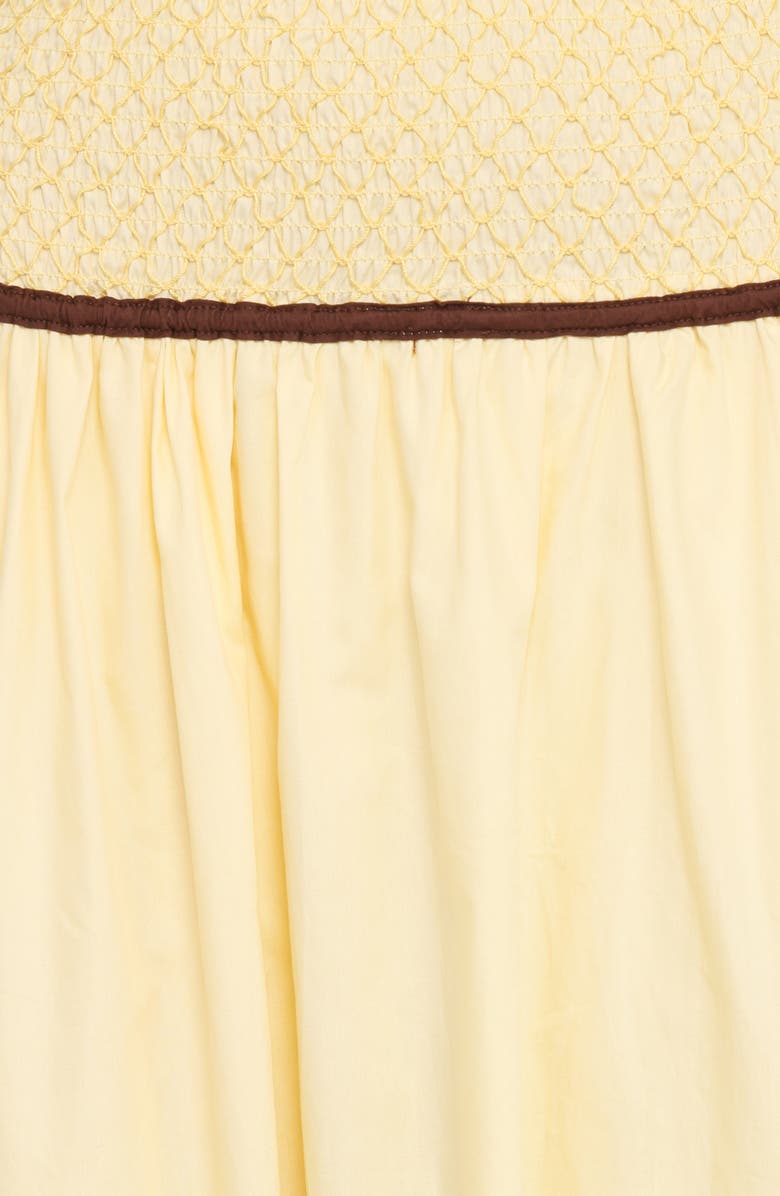 Petal & Pup Orielle Smocked Waist Cotton Midi Skirt, Alternate, color, Lemon