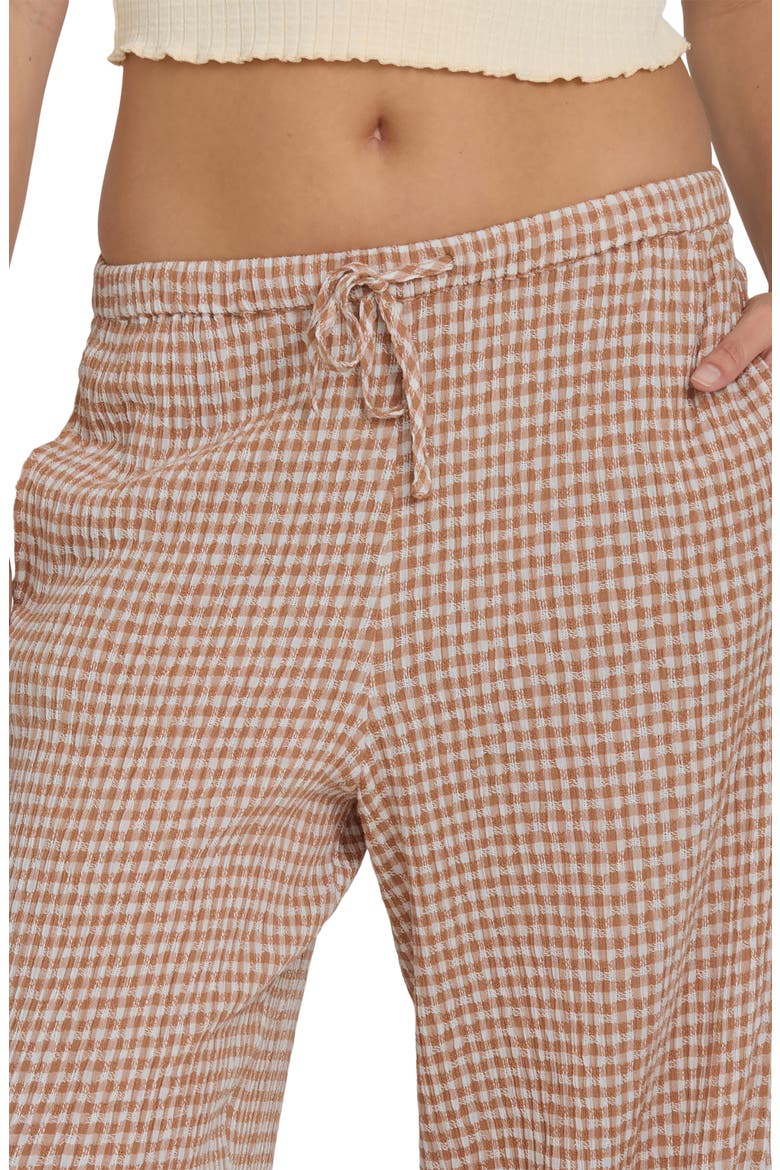 Wanderer Bitty Check Drawstring Pants, Alternate, color, SUGAR ALMOND