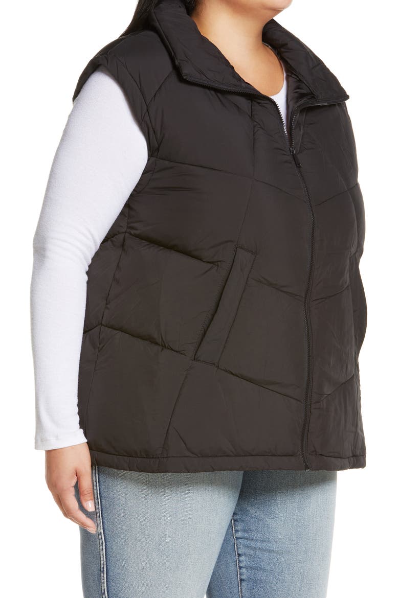 Quilted Puffer Vest, Alternate, color, BLACK