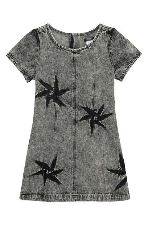 Kids' Starburst Effect Denim Sheath Dress (Big Kid)