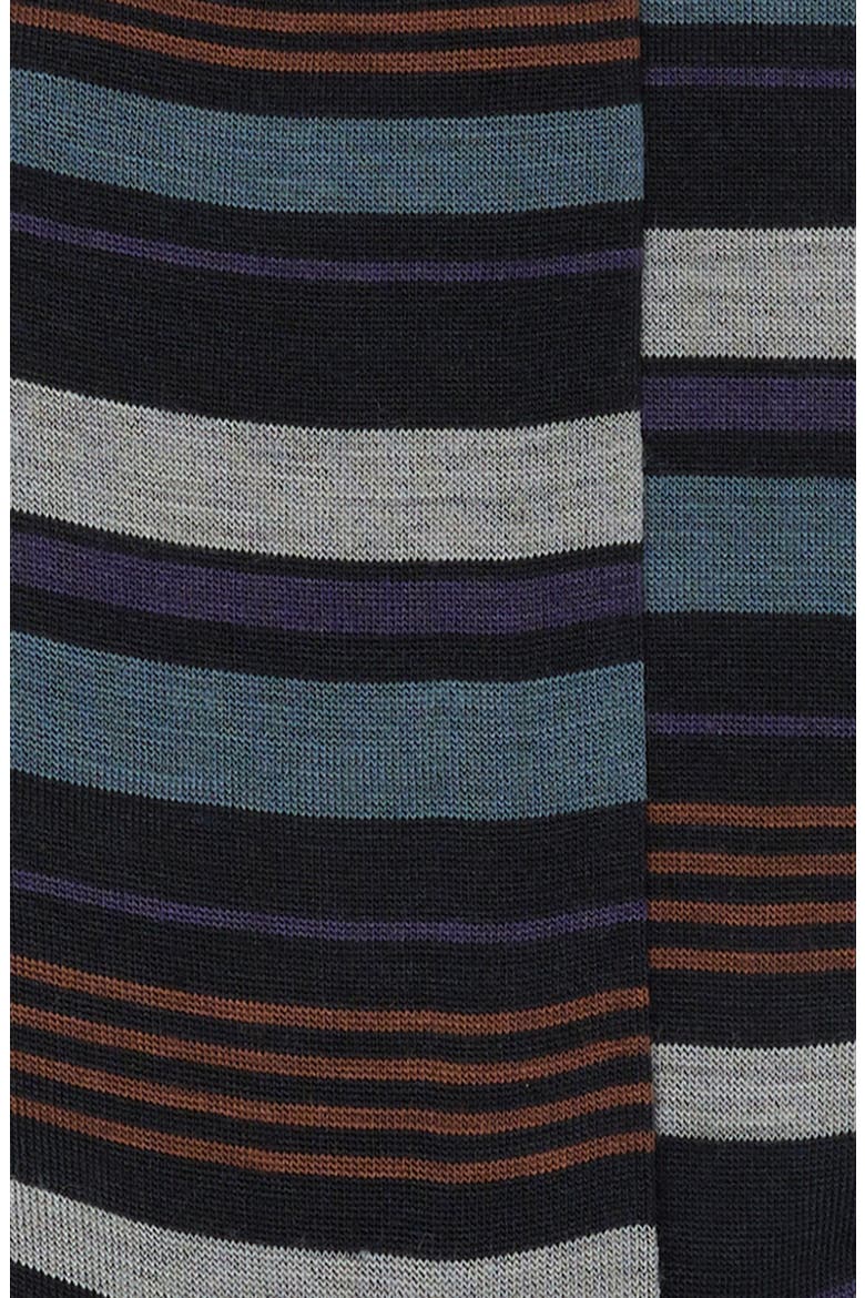 Hamnet Stripe Wool Blend Dress Socks, Alternate, color, BLACK 03