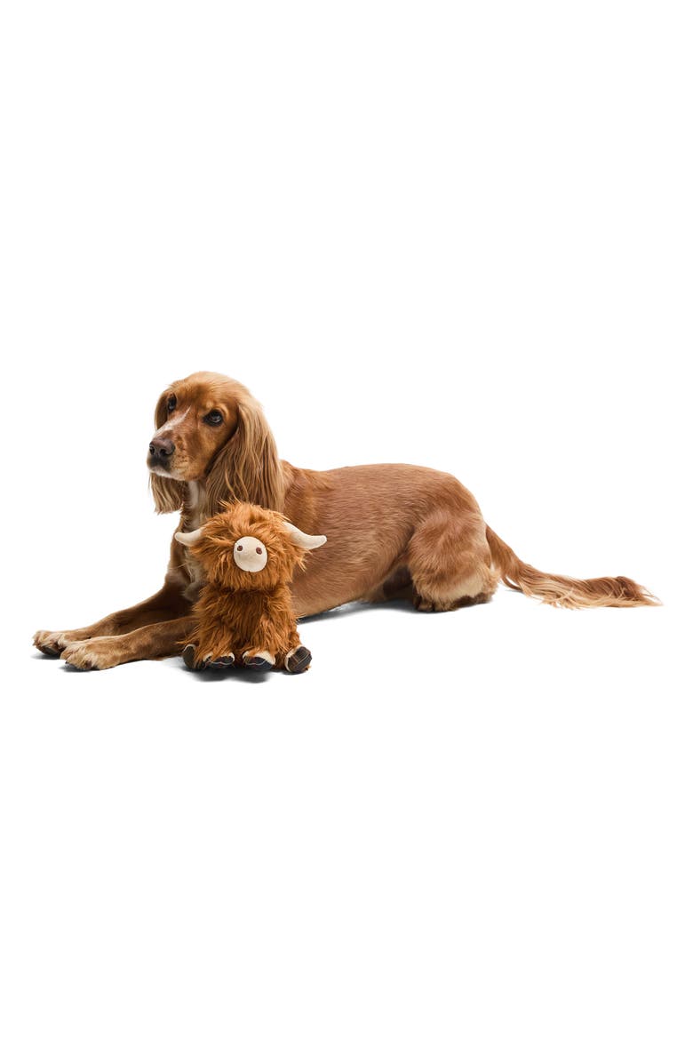 Highland Cow Dog Toy, Main, color, BROWN/ CLASSIC