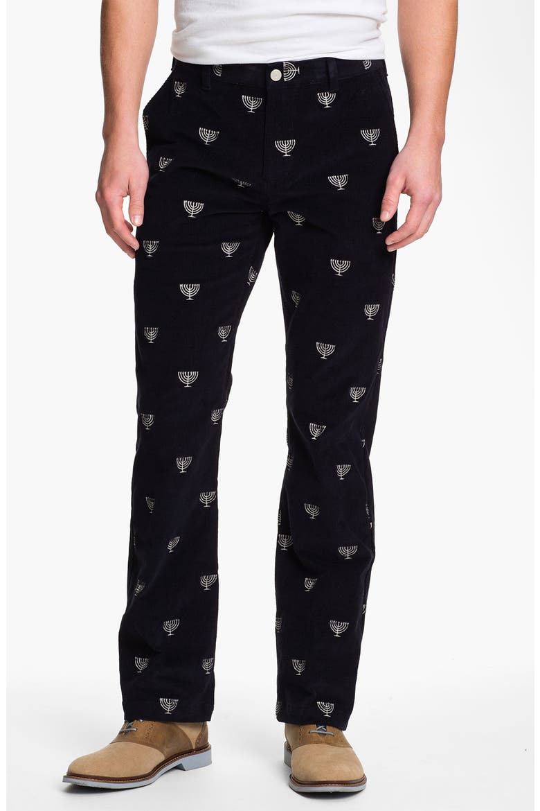 'Hanukkah' Corduroy Pants, Main, color, NAVY