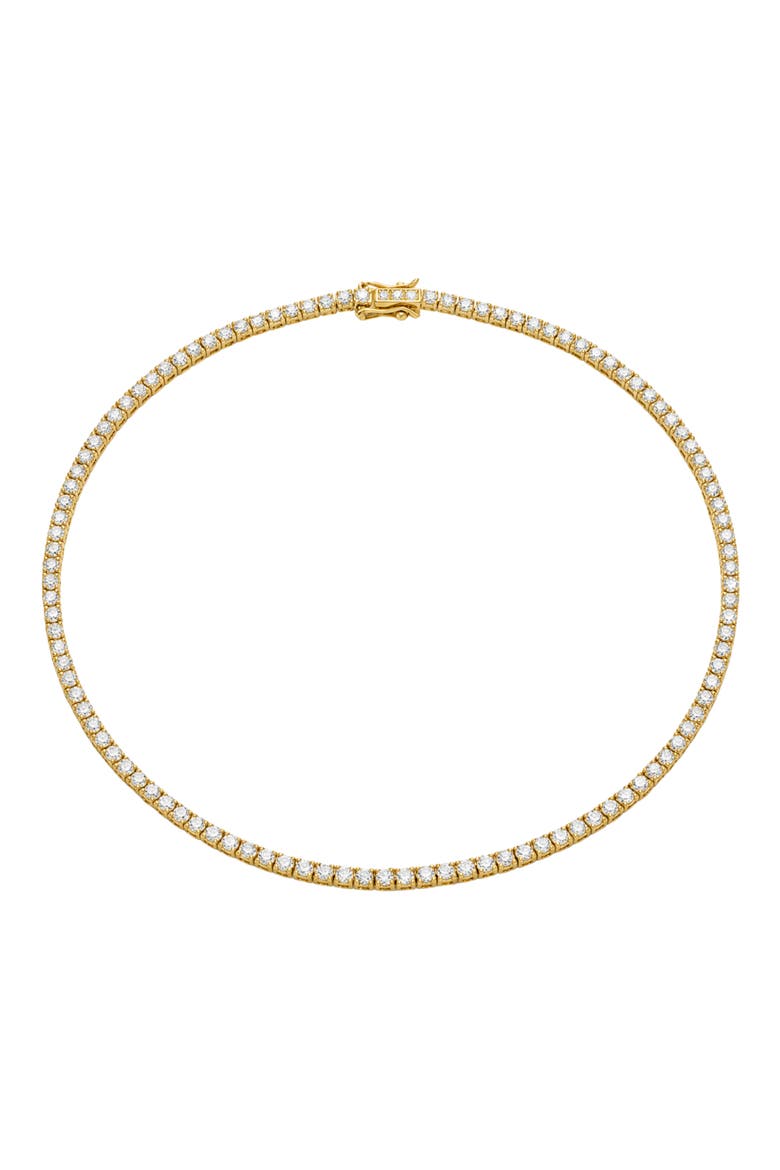 The Thin Tennis Necklace, Main, color, GOLD