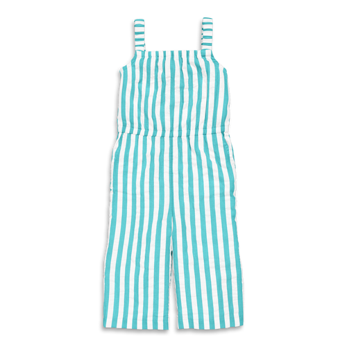 Primary Kids Tank Jumpsuit In Seersucker Stripe In White Coast Stripe