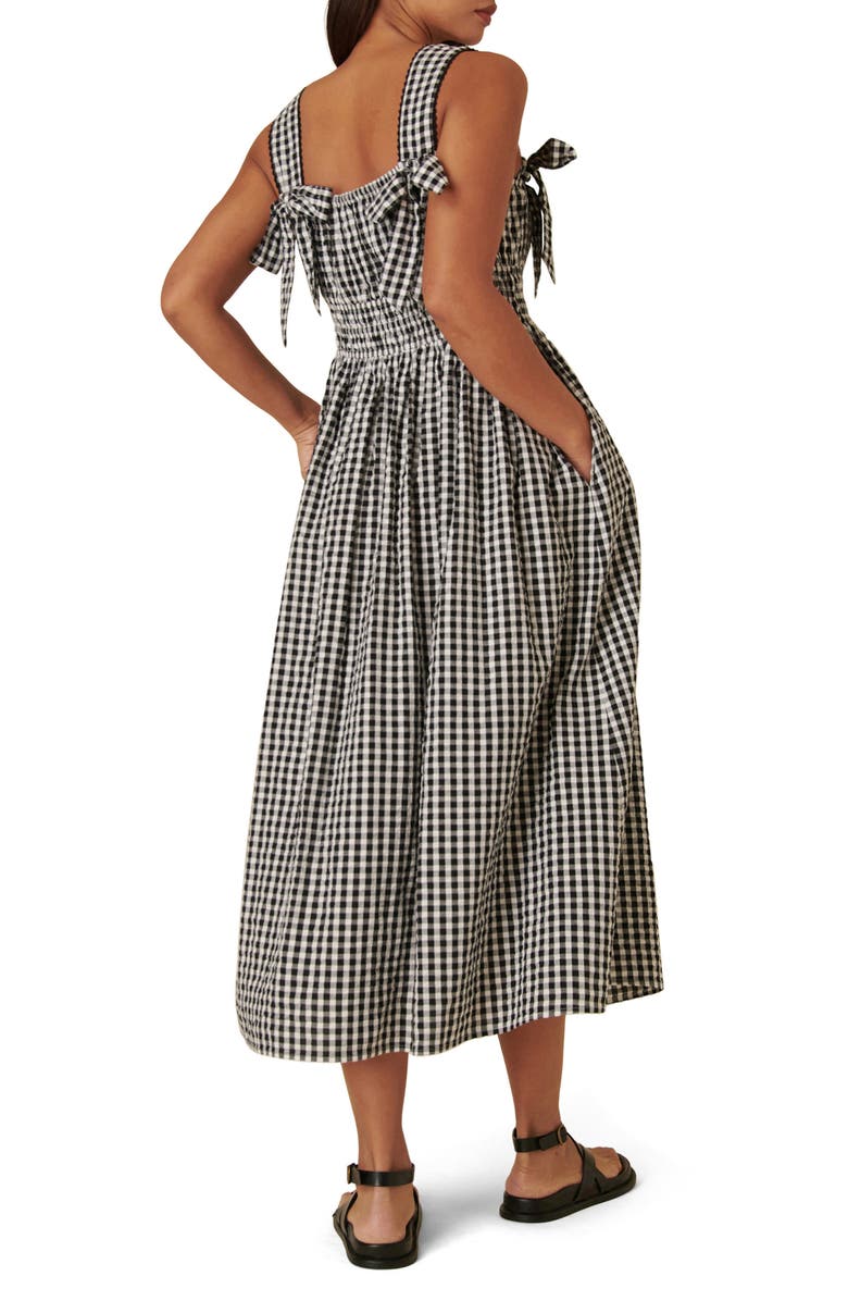 Nobody's Child Dallas Gingham Organic Cotton Midi Sundress, Alternate, color,