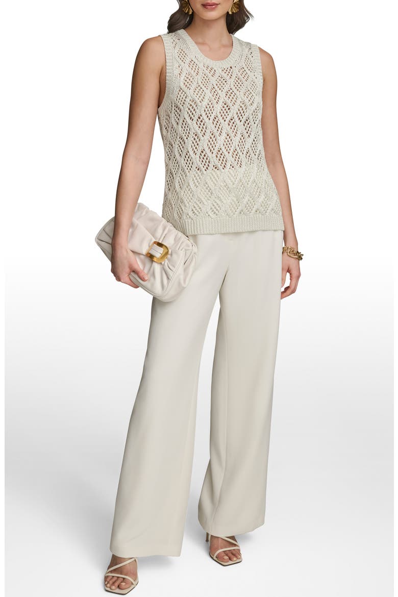 Diamond Pattern Sleeveless Sweater, Alternate, color, CRM