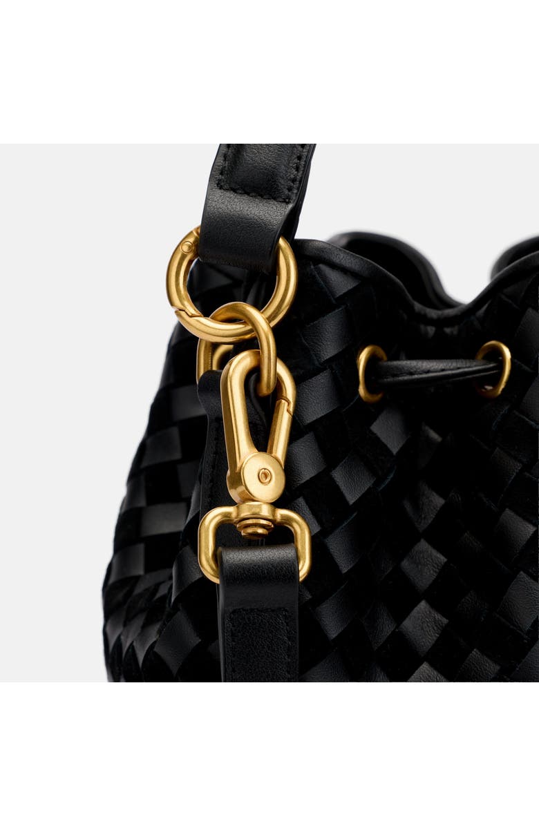 MARC NOLAN Nora Leather Bucket Bag, Alternate, color, Black Woven