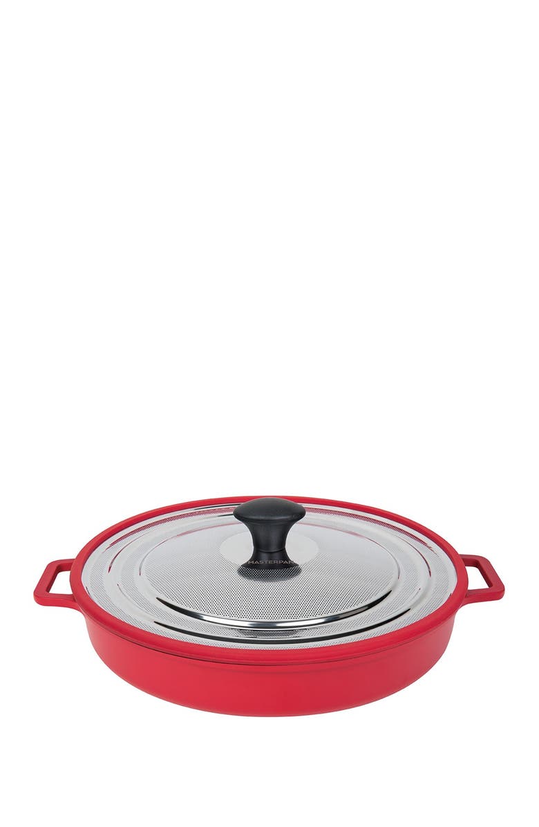 MASTERPAN Red Stovetop Oven Grill 12" Pan with Heat-in Steam-Out Lid, Alternate, color, 