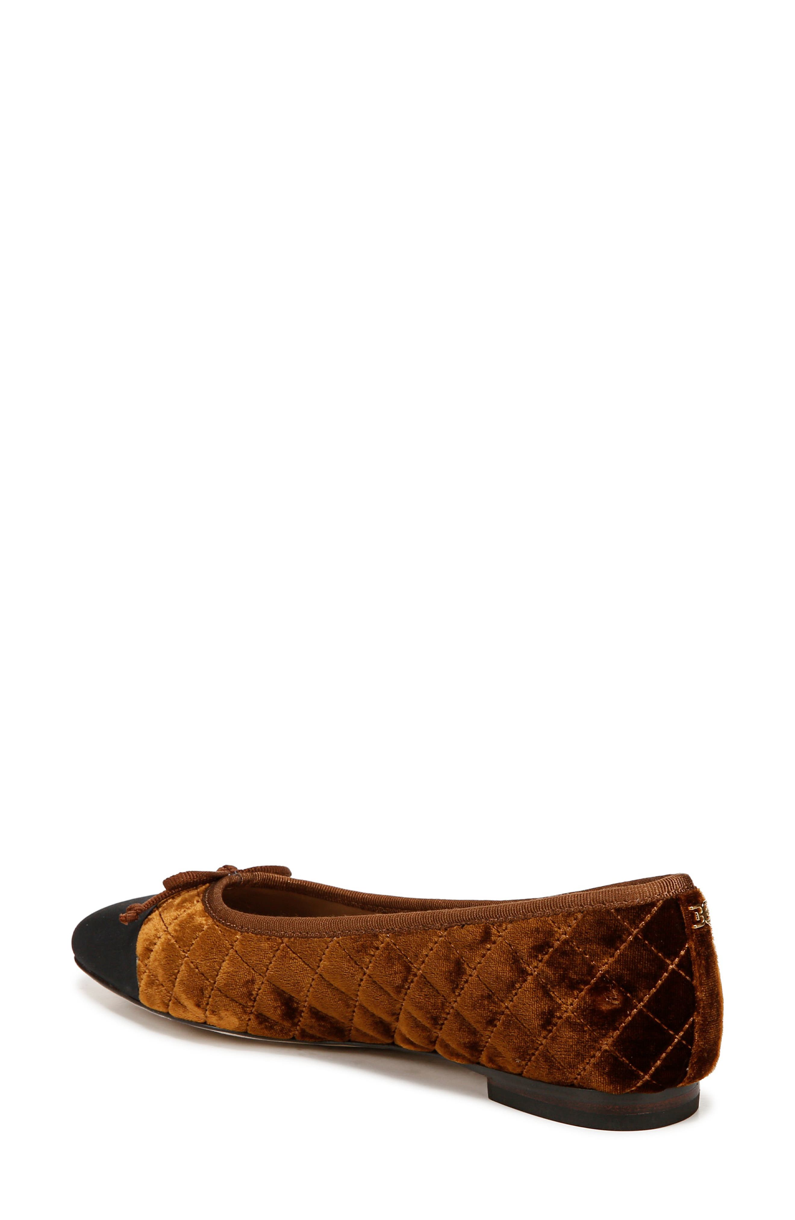 Sam Edelman Marilyn Cap Toe Ballet Flat, Alternate, color, Spiced Camel/ Black