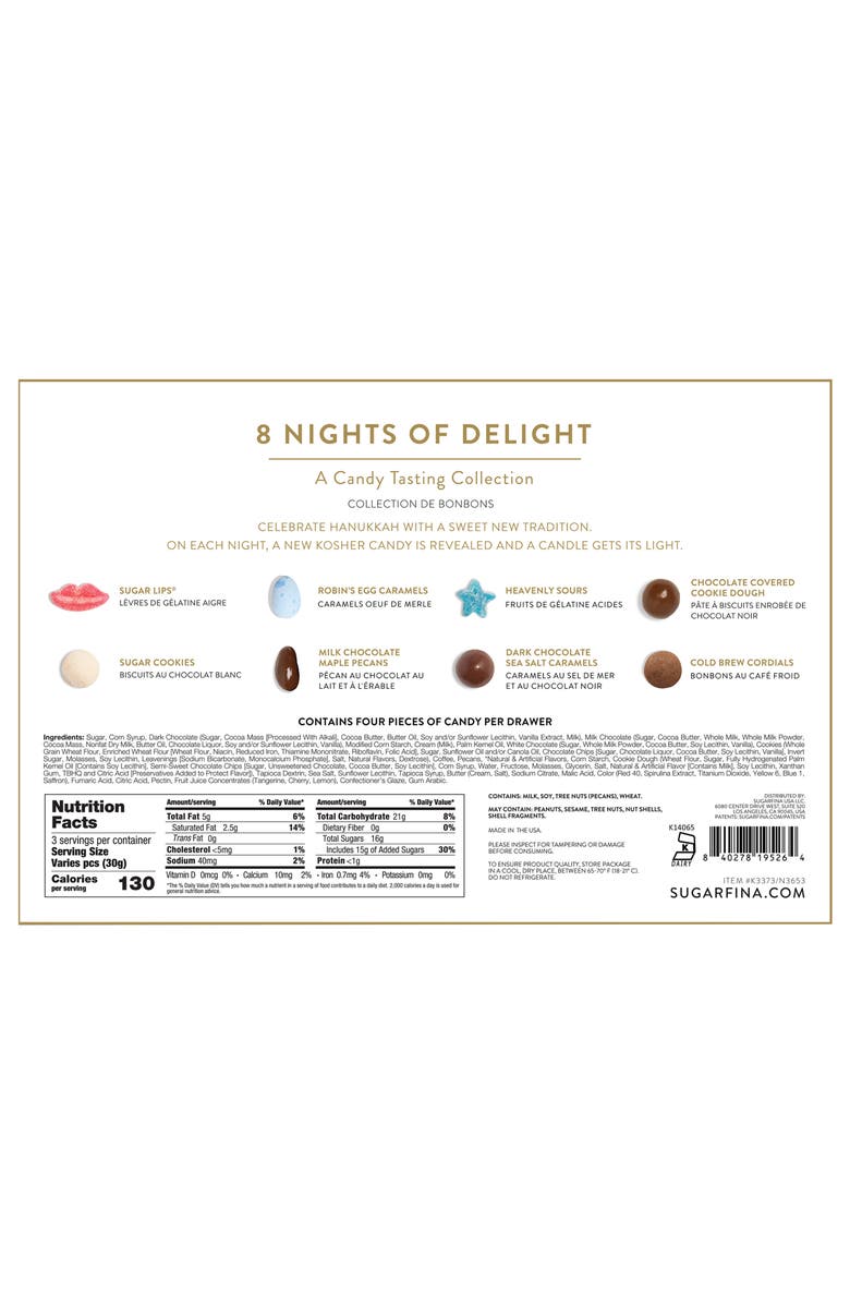 sugarfina 8 Nights of Delight Tasting Collection & Sweet Celebrations Candy Bento Box Bundle, Alternate, color, 