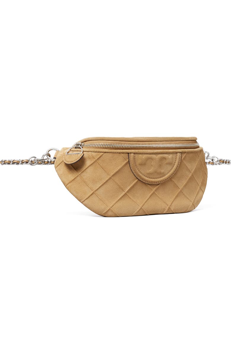 Tory Burch Fleming Soft Quilted Leather Belt Bag, Alternate, color, Stone