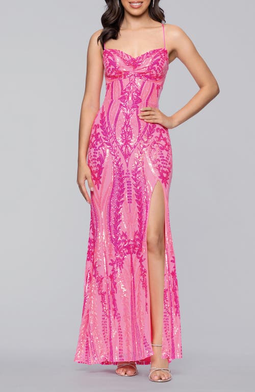 Blondie Nites Sequin Body-con Gown In Multi