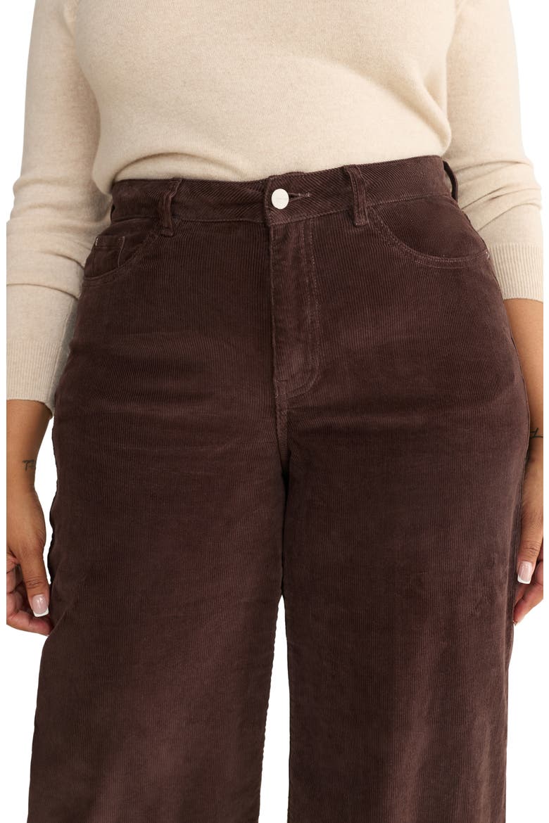 NCE High Waist Wide Leg Corduroy Jeans, Alternate, color, AMERICANO