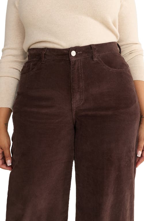 Warp & Weft Warp+weft Nce High Waist Wide Leg Corduroy Jeans In Brown