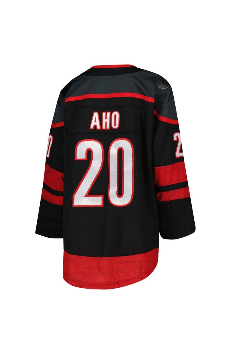 Outerstuff Youth Sebastian Aho Black Carolina Hurricanes Home Premier Player Jersey, Alternate, color, Black
