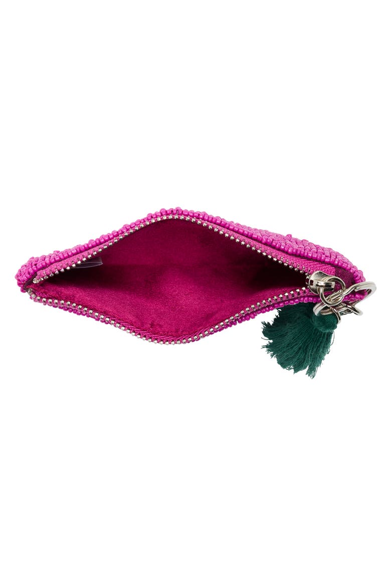 Pepper Beaded Coin Pouch, Alternate, color, FUCHSIA MULTI