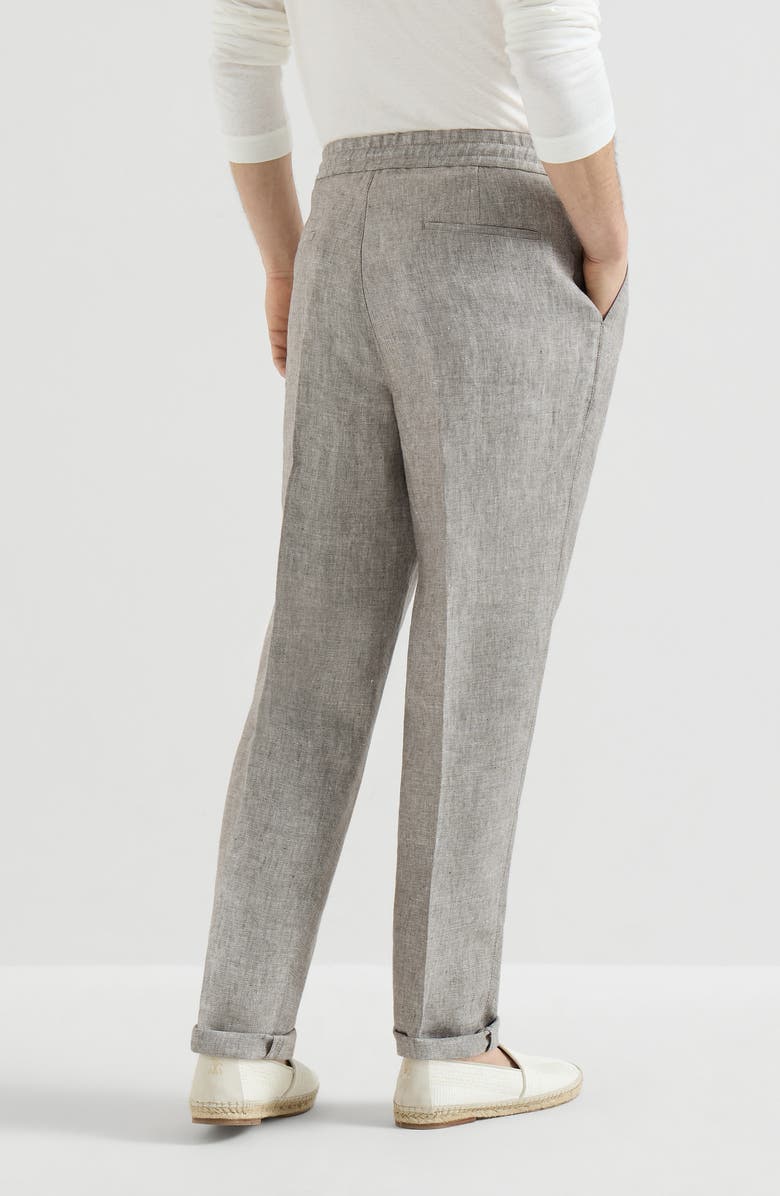 Brunello Cucinelli Hemp and linen trousers, Alternate, color, Light Grey