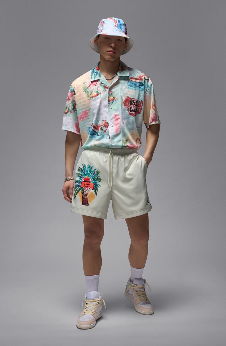 Jordan Essentials Twill Drawstring Shorts, Alternate, color, Sea Glass/ Black