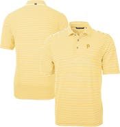 Cutter & Buck Men's Cutter & Buck Gold Pittsburgh Pirates Virtue Eco Pique Stripe Recycled Polo