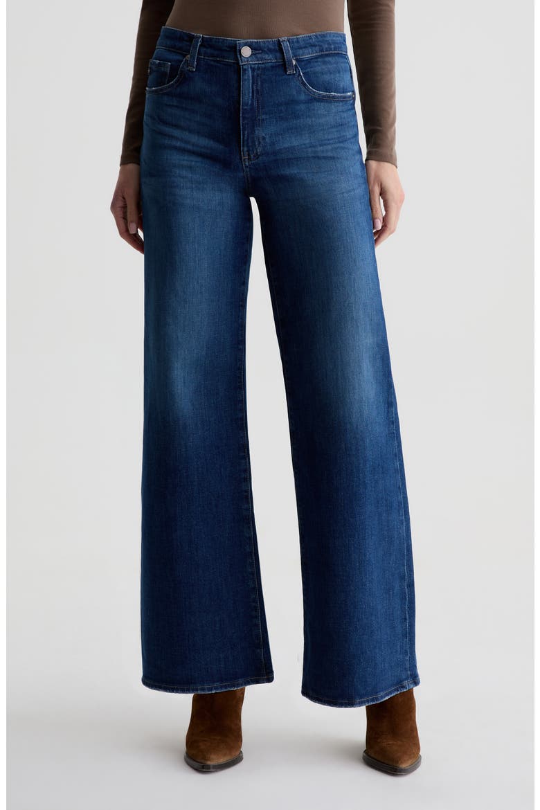 Saige Mid Rise Wide Leg Jeans, Main, color, MYKONOS