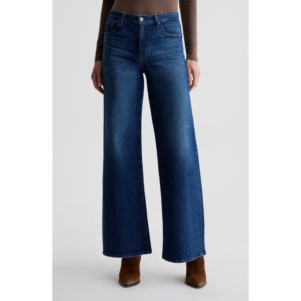 Ag Stella Mid Rise Wide Leg Palazzo Jeans In Blue