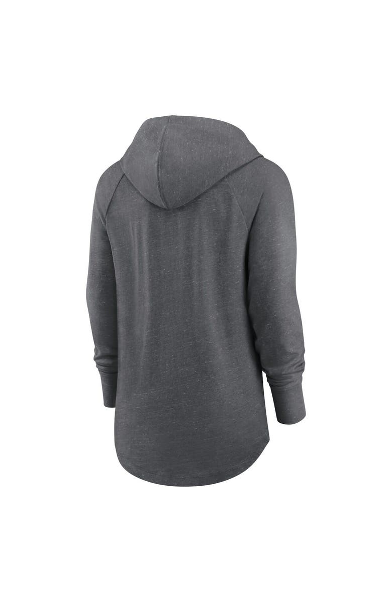 Nike Women's Nike Heather Charcoal Buffalo Bills Raglan Funnel Neck Pullover Hoodie, Alternate, color, 