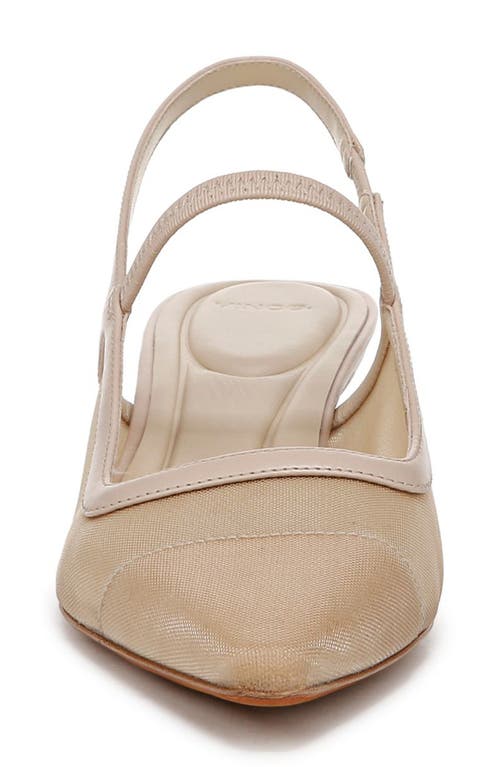 Vince Mesh Leather Kitten Slingback Pumps