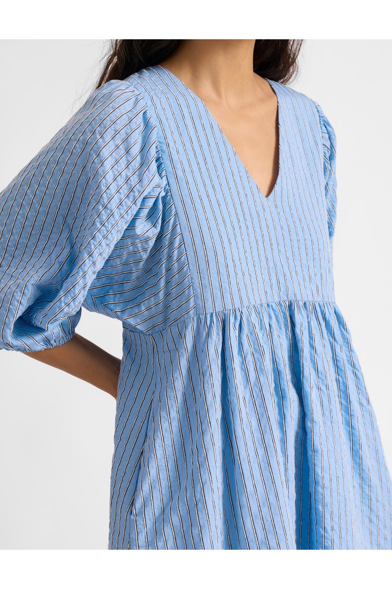 Stripe V-Neck Midi Dress, Alternate, color, Blue